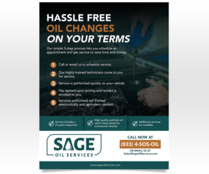 Mobile Oil Change company needs a flyer to promote new business | Diseño de Flyer por Luniere Designs