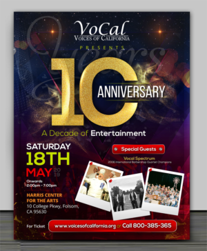 Voices Of California - A Decade of Entertainment | Flyer Design by SAI DESIGNS