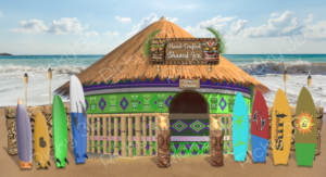Tiki Hut Style Shaved Ice Shack  | Illustration Design by Rickyy