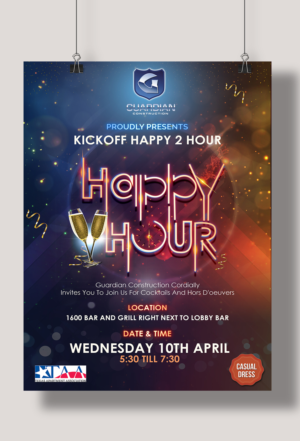 Single Sided Happy Hour Flyer Design | Flyer Design by SAI DESIGNS