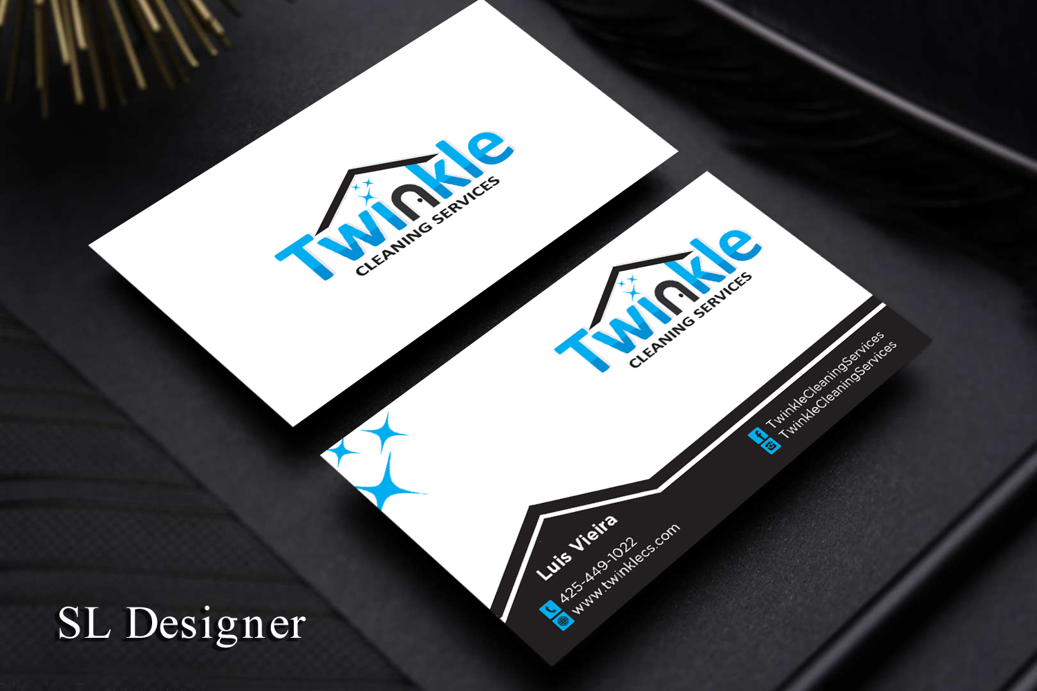 Diseño de Tarjeta de Presentación por SL Designer para Twinkle Cleaning Services, LLC | Diseño #21271489