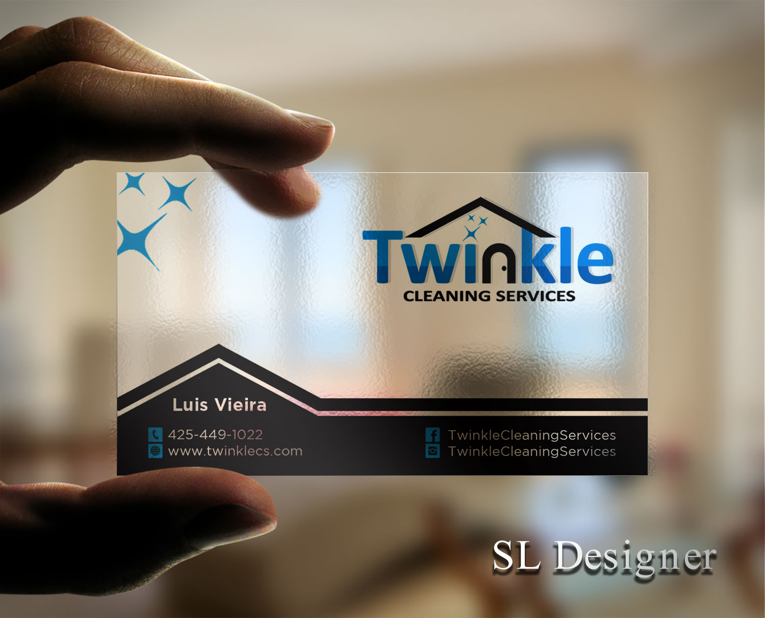 Diseño de Tarjeta de Presentación por SL Designer para Twinkle Cleaning Services, LLC | Diseño #21271496