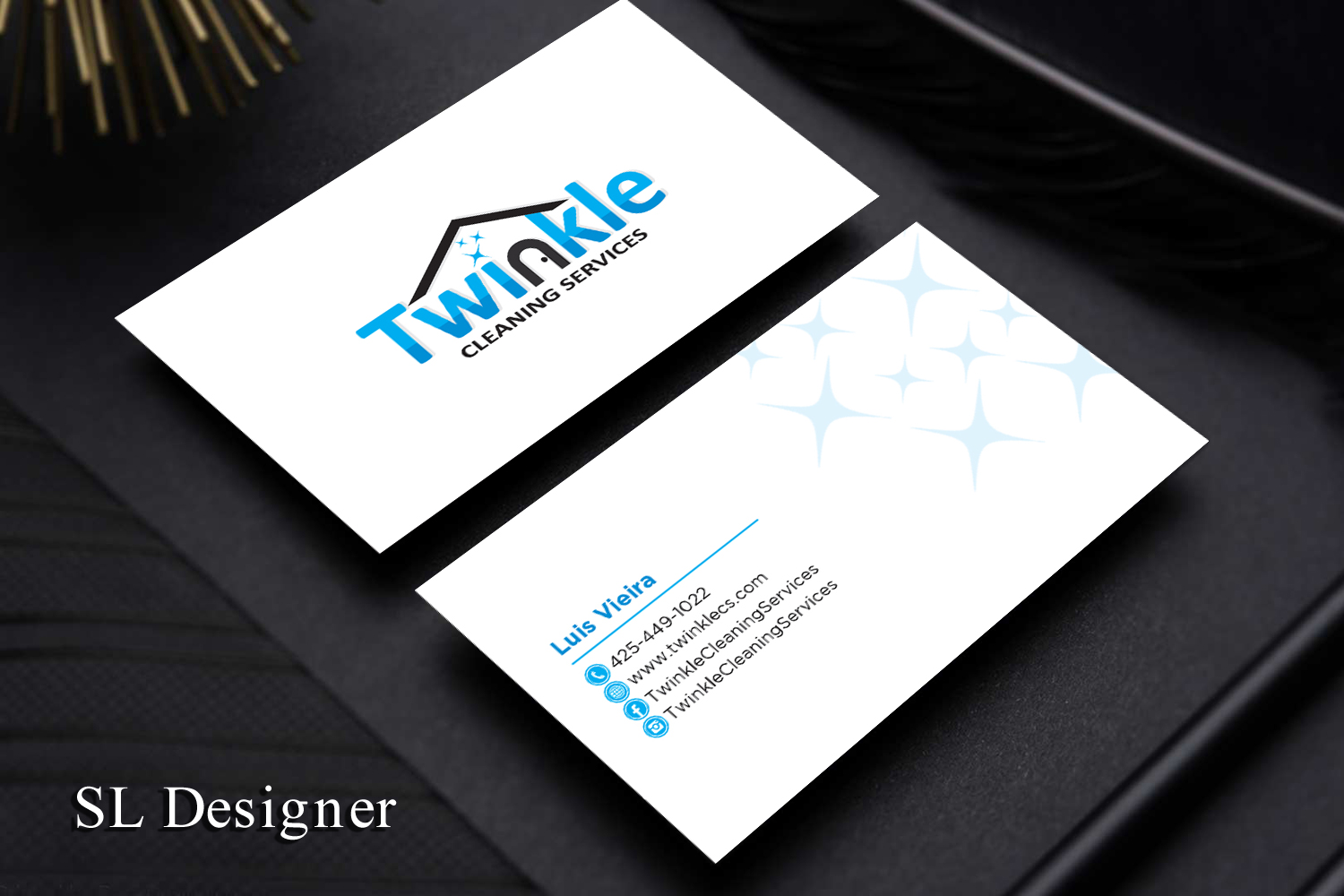 Diseño de Tarjeta de Presentación por SL Designer para Twinkle Cleaning Services, LLC | Diseño #21273893