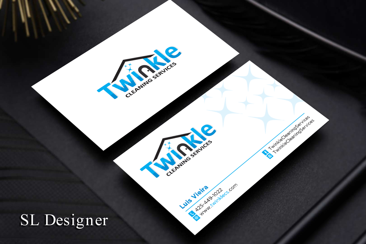 Diseño de Tarjeta de Presentación por SL Designer para Twinkle Cleaning Services, LLC | Diseño #21273894