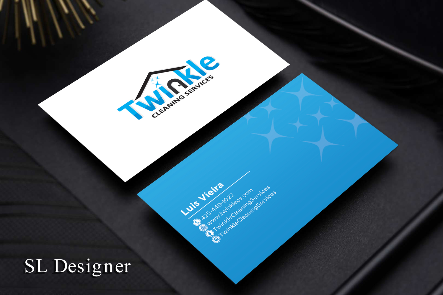 Diseño de Tarjeta de Presentación por SL Designer para Twinkle Cleaning Services, LLC | Diseño #21273961