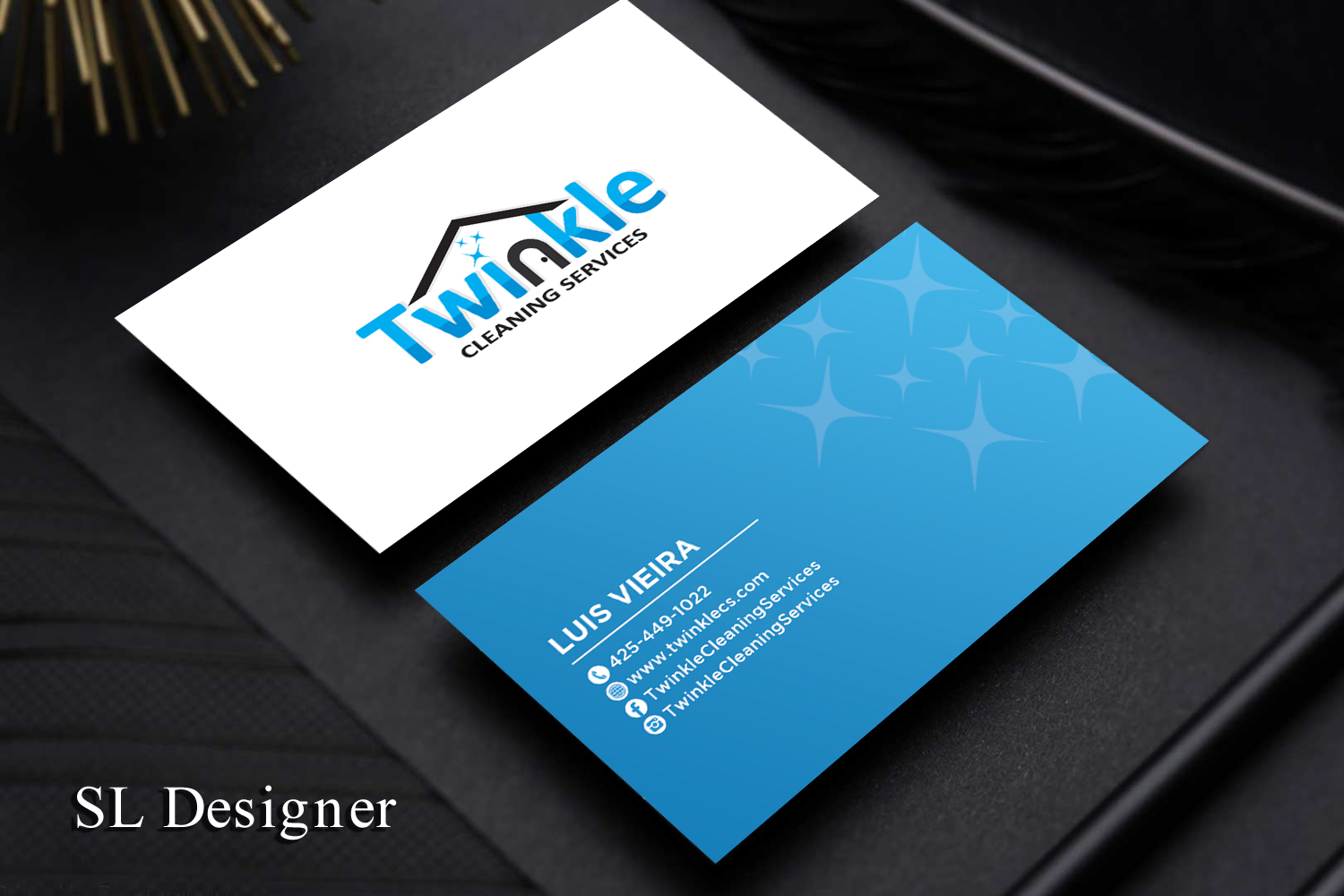 Diseño de Tarjeta de Presentación por SL Designer para Twinkle Cleaning Services, LLC | Diseño #21273962
