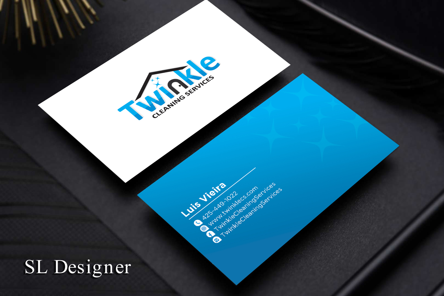Diseño de Tarjeta de Presentación por SL Designer para Twinkle Cleaning Services, LLC | Diseño #21274046