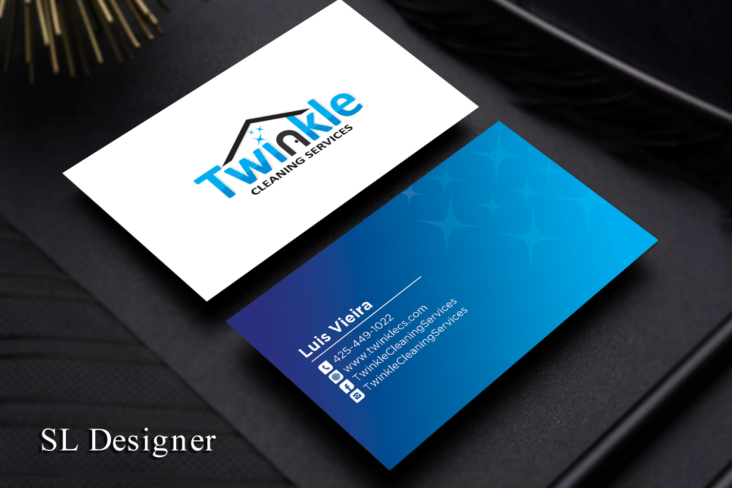 Diseño de Tarjeta de Presentación por SL Designer para Twinkle Cleaning Services, LLC | Diseño #21274122