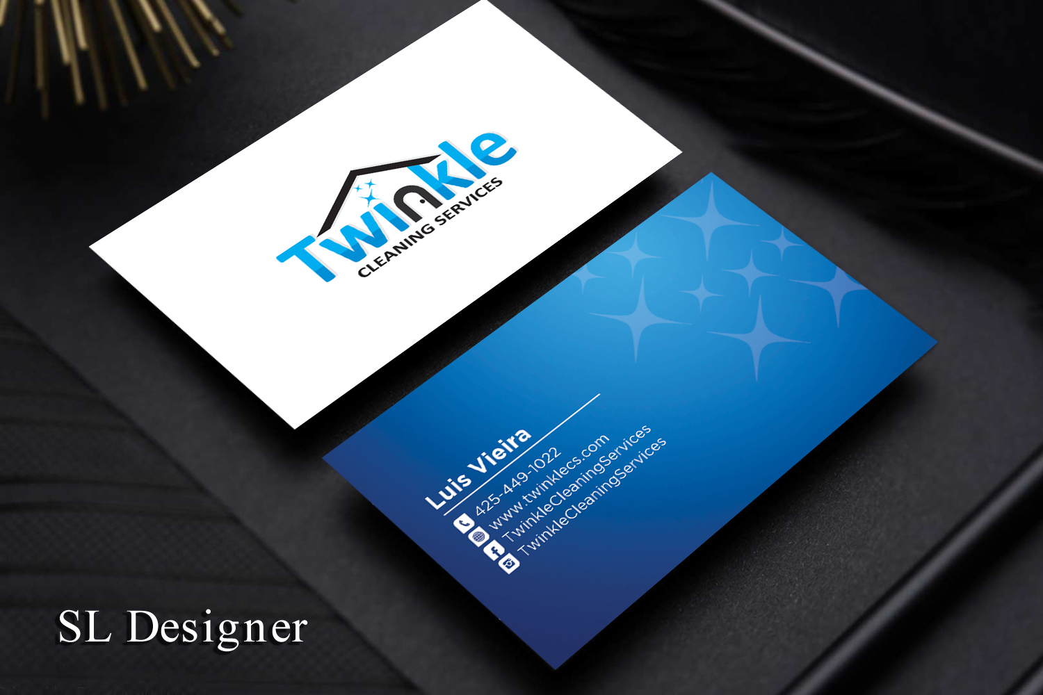 Diseño de Tarjeta de Presentación por SL Designer para Twinkle Cleaning Services, LLC | Diseño #21274123