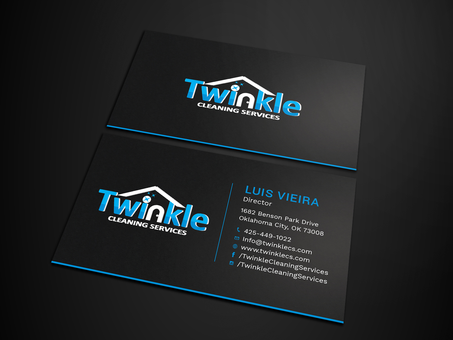 Business Card Design by Tripti Ranjan Gain for Twinkle Cleaning Services, LLC | Design #21271267