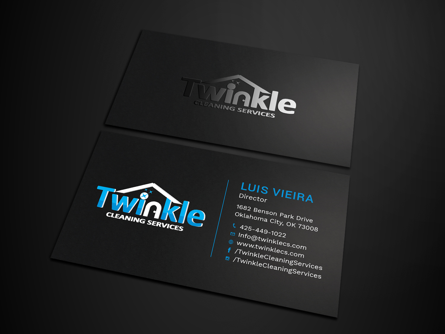 Business Card Design by Tripti Ranjan Gain for Twinkle Cleaning Services, LLC | Design #21271269