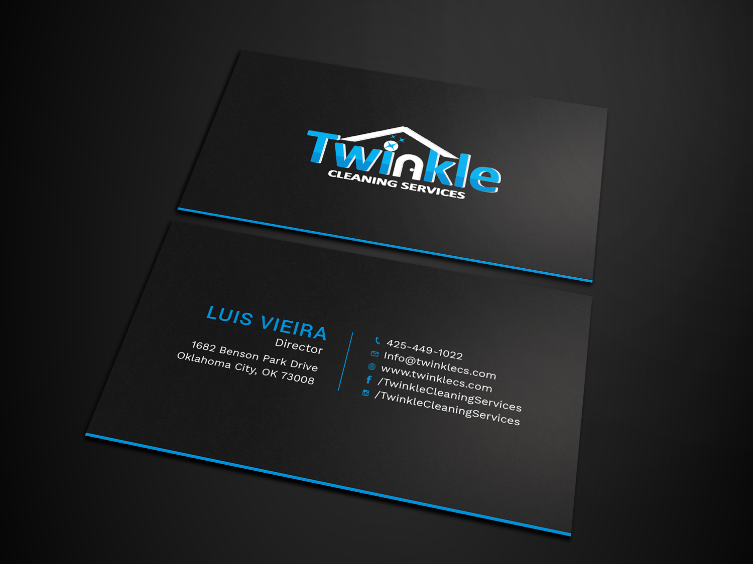 Business Card Design by Tripti Ranjan Gain for Twinkle Cleaning Services, LLC | Design #21271270