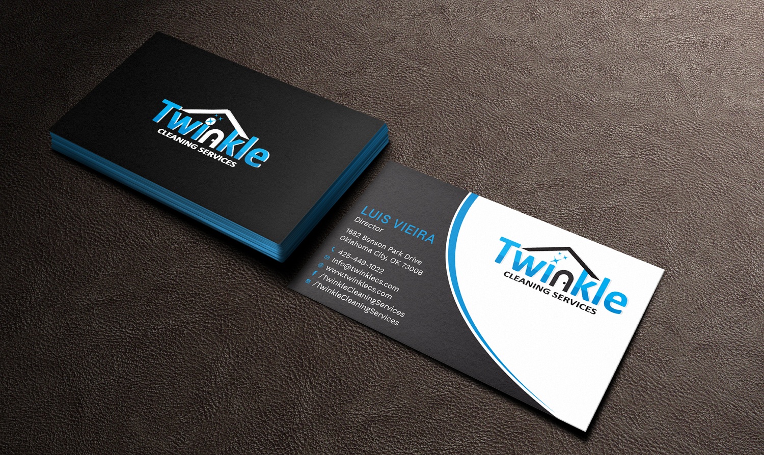 Diseño de Tarjeta de Presentación por Tripti Ranjan Gain para Twinkle Cleaning Services, LLC | Diseño #21271301