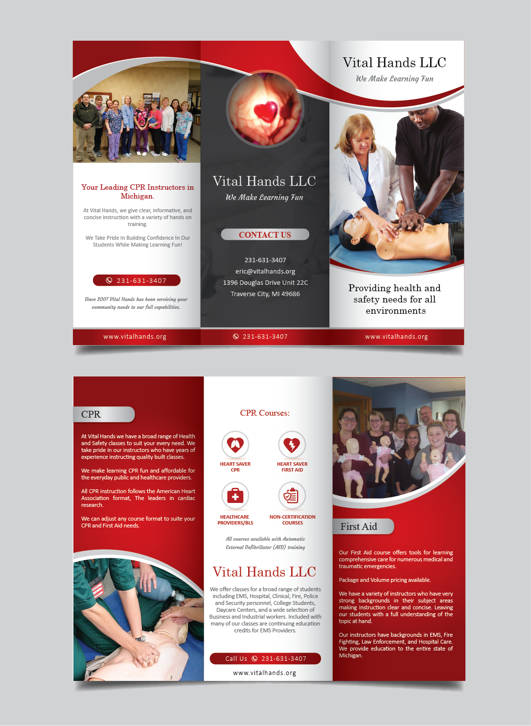 Brochure Design by alex989 for Vital Hands LLC | Design #21284679