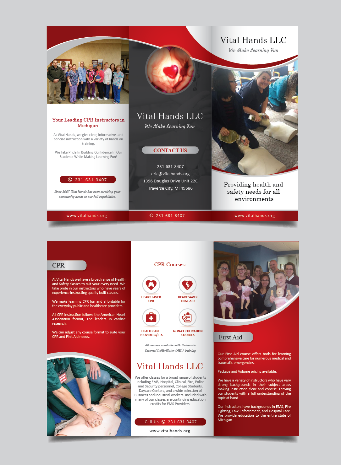 Brochure Design by alex989 for Vital Hands LLC | Design #21284681