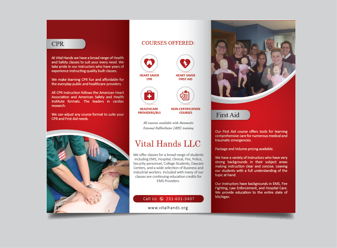 Brochure Design by alex989 for Vital Hands LLC | Design #21299704