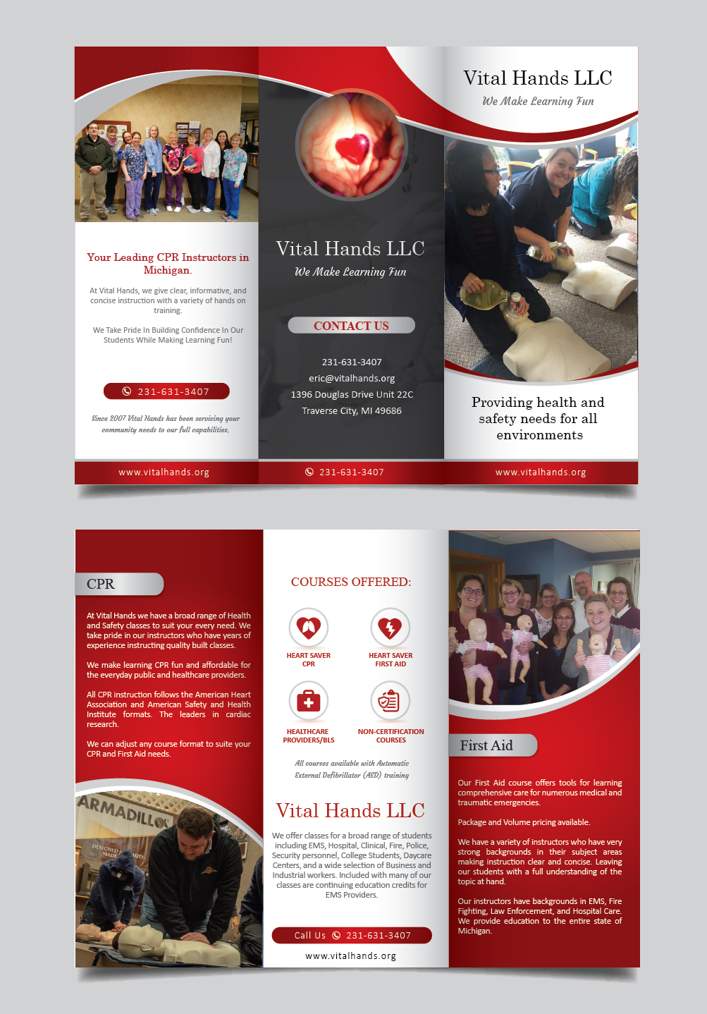 Brochure Design by alex989 for Vital Hands LLC | Design: #21320359