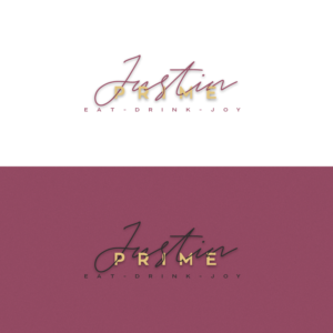 Justin Prime is the name under it can be anything such as, eat - drink - celebrate, steak - fish - barrel, land - sea - barrel, etc... | Logo Design by SamiddhaH