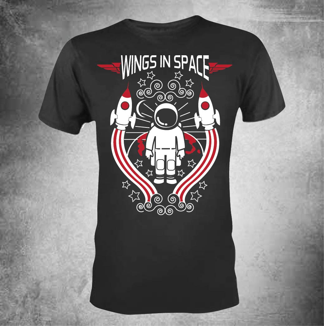 T-shirt Design by 75-R-P-Z for Wings In Space | Design #21280881