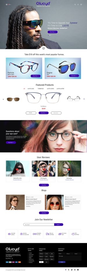 Homepage for Tech Fashion Eyewear Store | Web-Design von bdesigner9