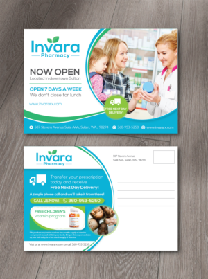 Invara Pharmacy - Now Open - 4 x 6 Postcard | Postcard Design by alex989