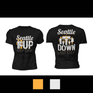 Seattle Up (front) Seattle Down (back ) | T-shirt Design by Yafi Mridha