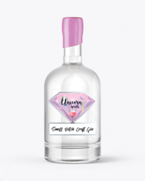Gin Label for Unicorn Inspired Gin containing Shimmer. Design already drawn out for shape and idea. | Diseño de Etiqueta por Sergio Coelho