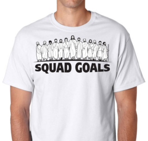 Jesus and the 12 disciples Squad Goals T-shirt design | Diseño de Camiseta por JWTL