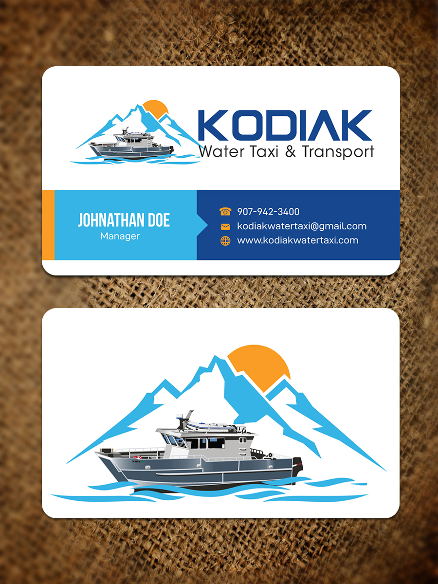 Business Card Design by JK18 for Kodiak Water Taxi and Transport | Design #21269053