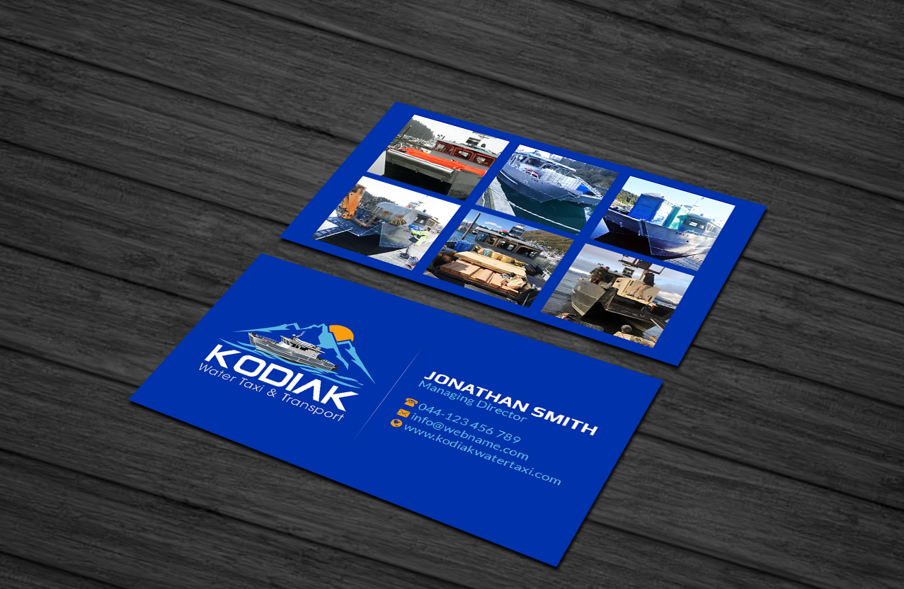 Business Card Design by Creations Box 2015 for Kodiak Water Taxi and Transport | Design #21315154