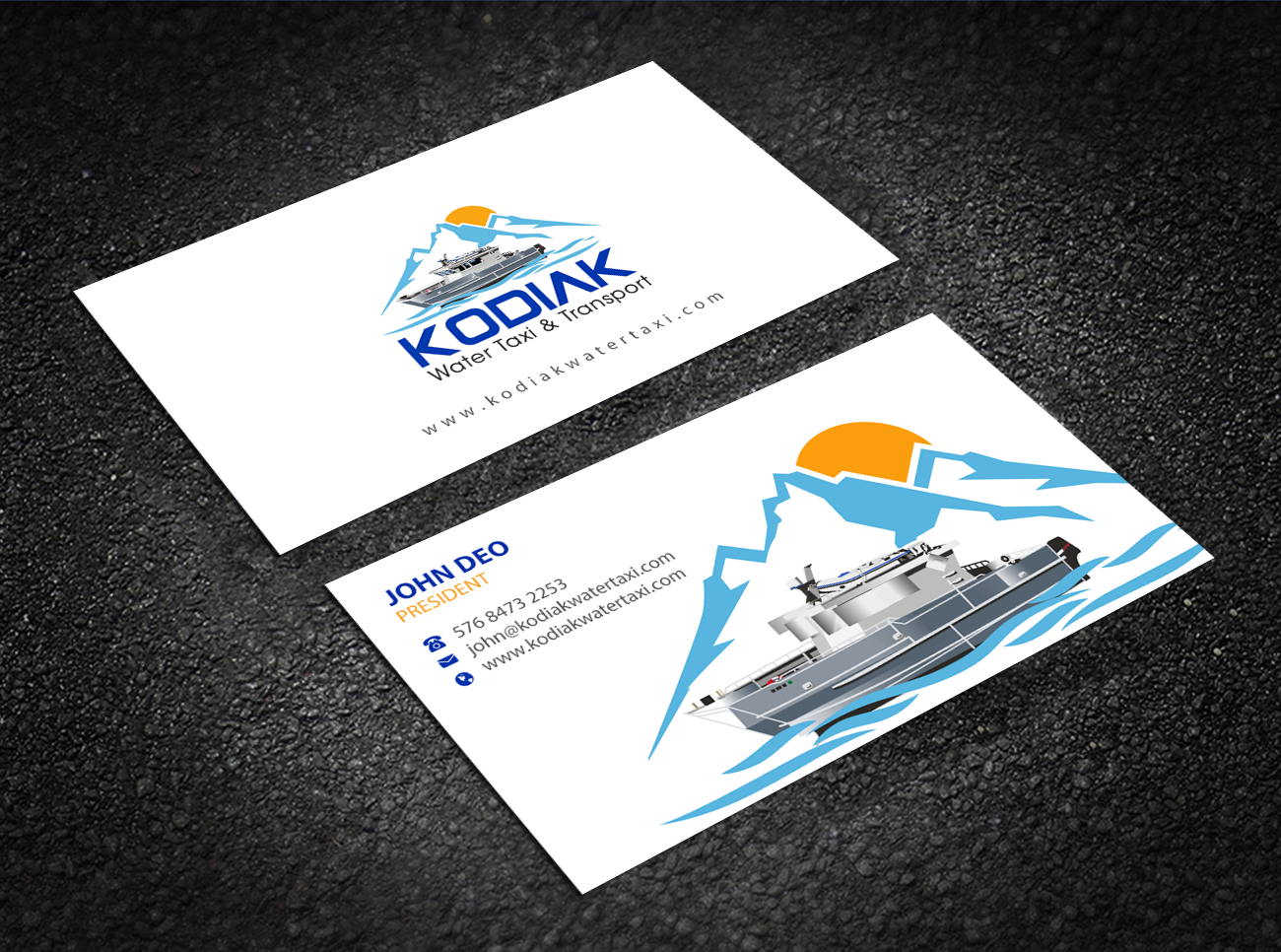 Business Card Design by Brand aid for Kodiak Water Taxi and Transport | Design #21271135