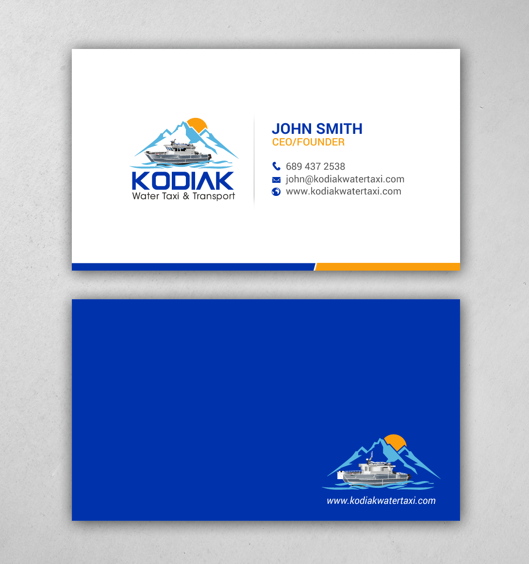 Diseño de Tarjeta de Presentación por chandrayaan.creative para Kodiak Water Taxi and Transport | Diseño #21271051
