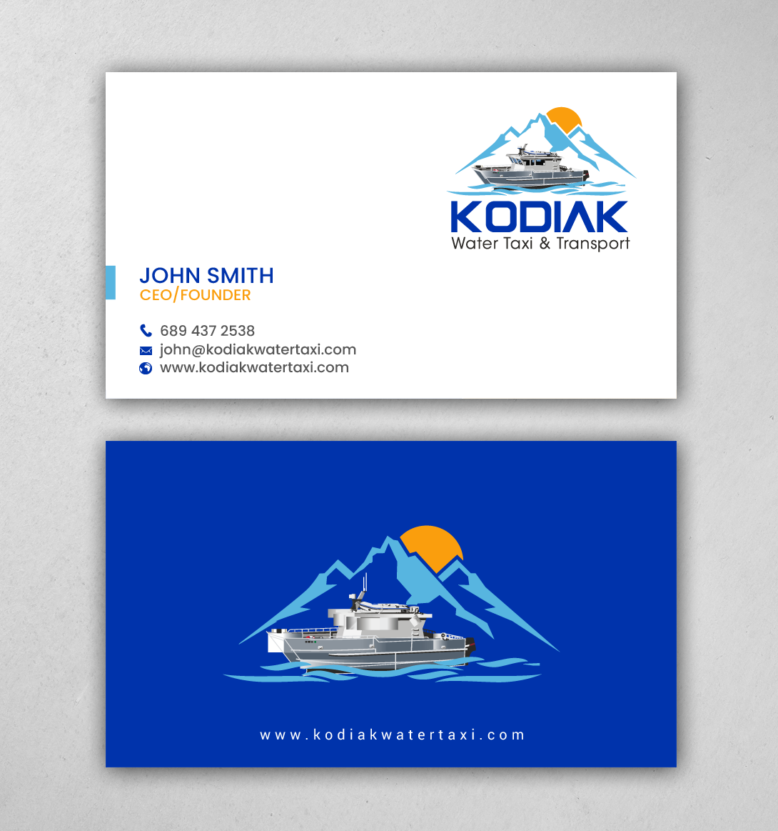 Diseño de Tarjeta de Presentación por chandrayaan.creative para Kodiak Water Taxi and Transport | Diseño #21271052