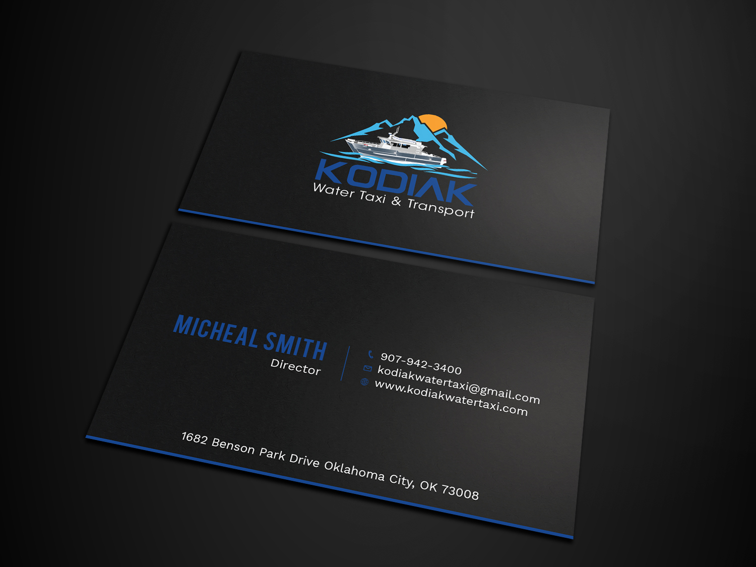 Diseño de Tarjeta de Presentación por Tripti Ranjan Gain para Kodiak Water Taxi and Transport | Diseño #21268258