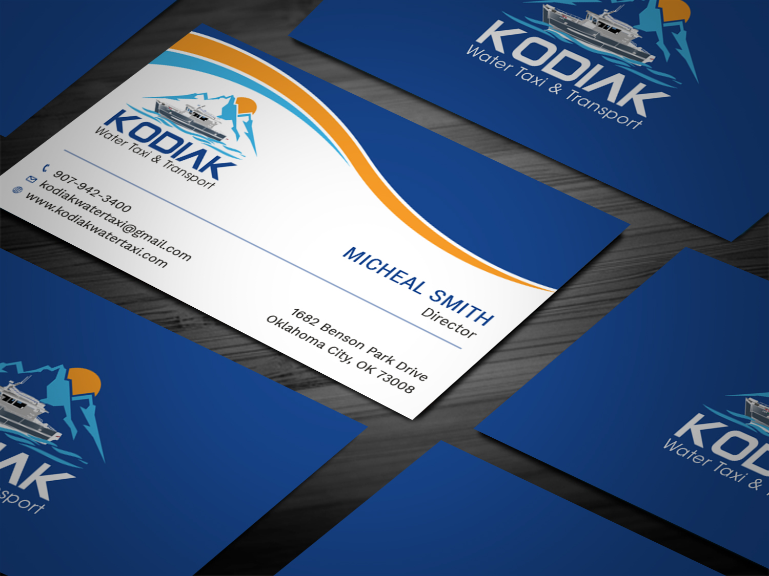 Business Card Design by Tripti Ranjan Gain for Kodiak Water Taxi and Transport | Design #21268278