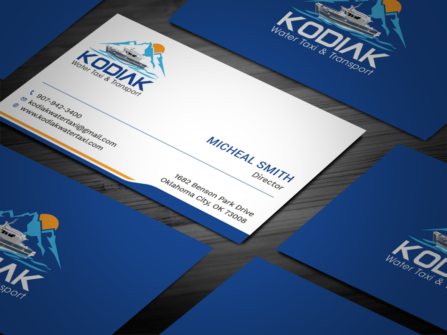 Business Card Design by Tripti Ranjan Gain for Kodiak Water Taxi and Transport | Design #21268279