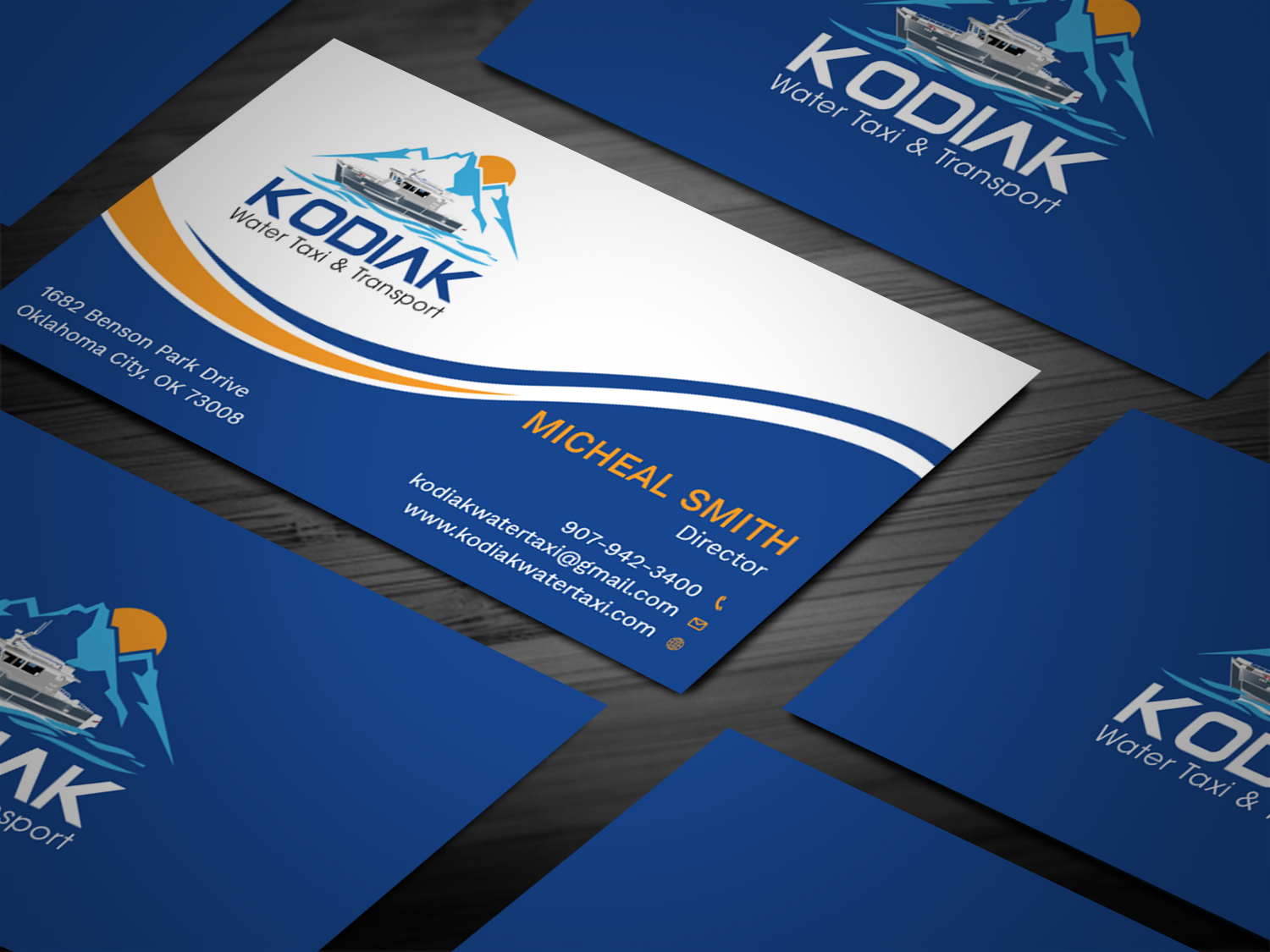 Business Card Design by Tripti Ranjan Gain for Kodiak Water Taxi and Transport | Design #21268281