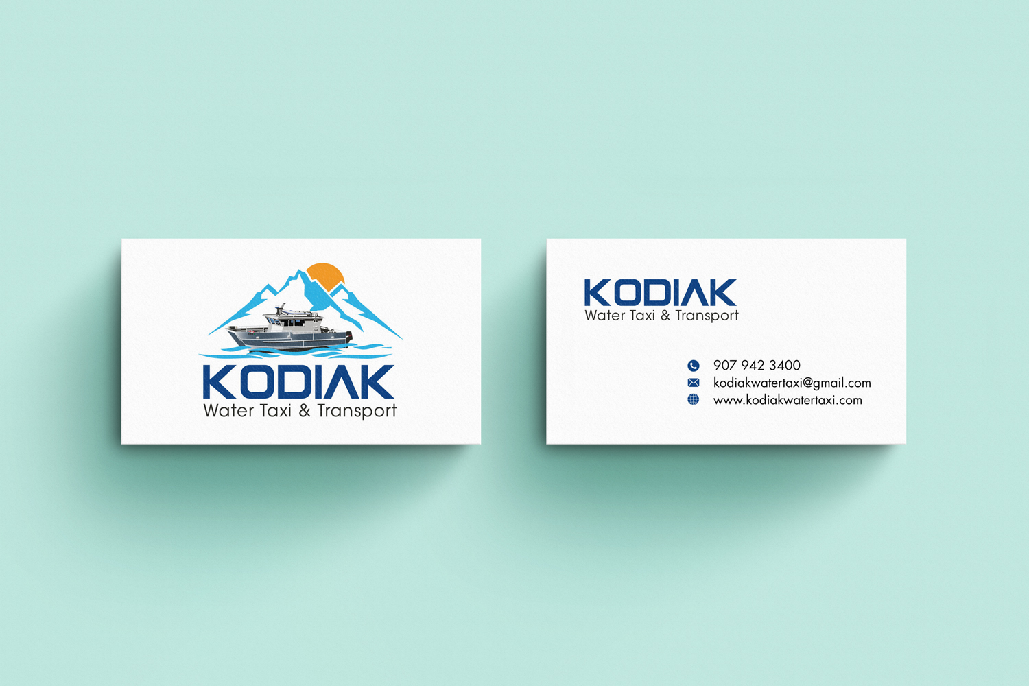 Business Card Design by Yooo for Kodiak Water Taxi and Transport | Design #21277998