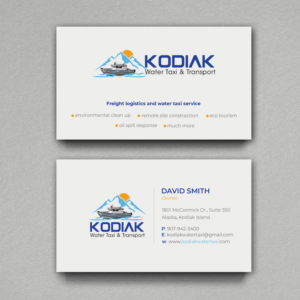 Business Card Design by Srabon55014 for Kodiak Water Taxi and Transport | Design: #21278390