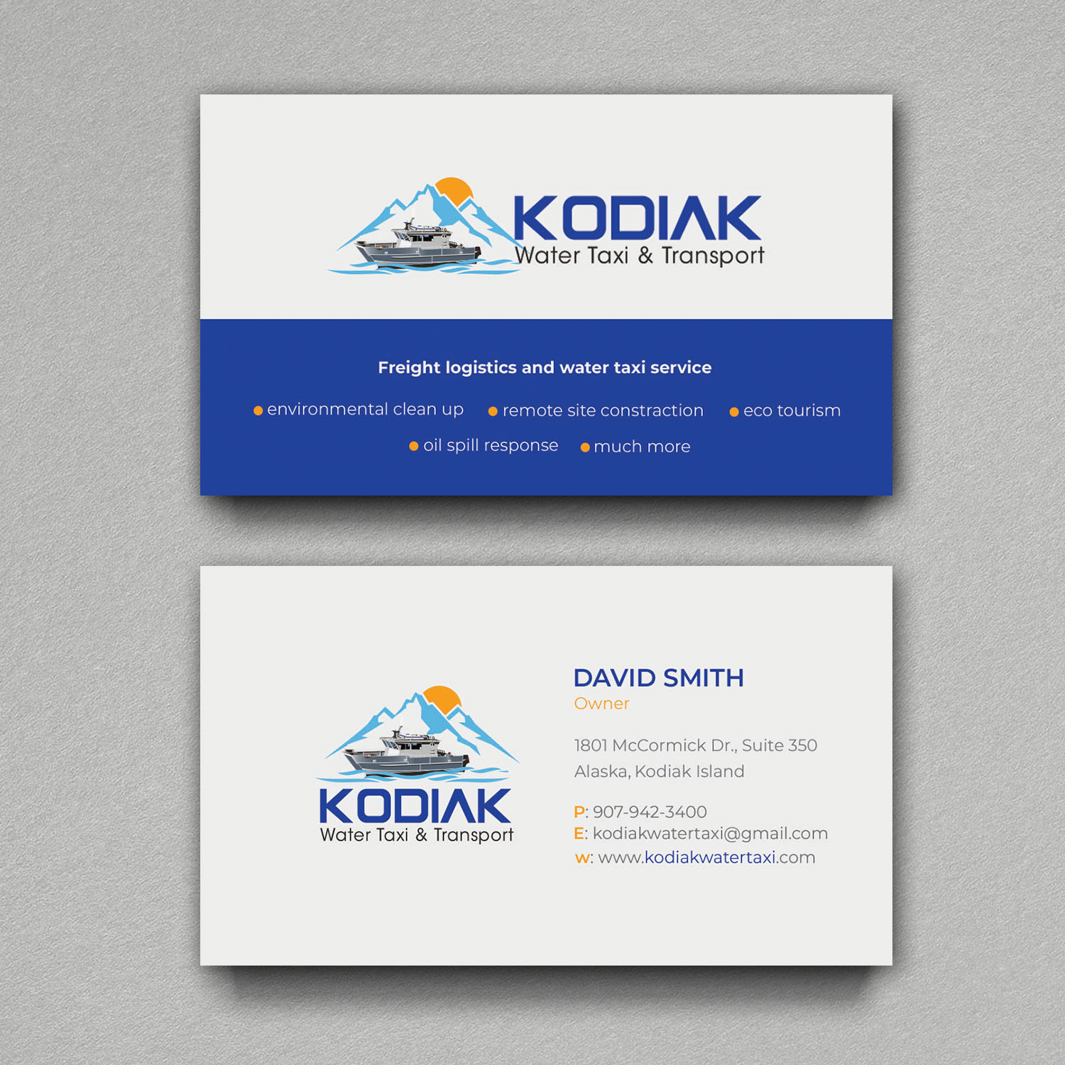 Business Card Design by Srabon55014 for Kodiak Water Taxi and Transport | Design #21278425