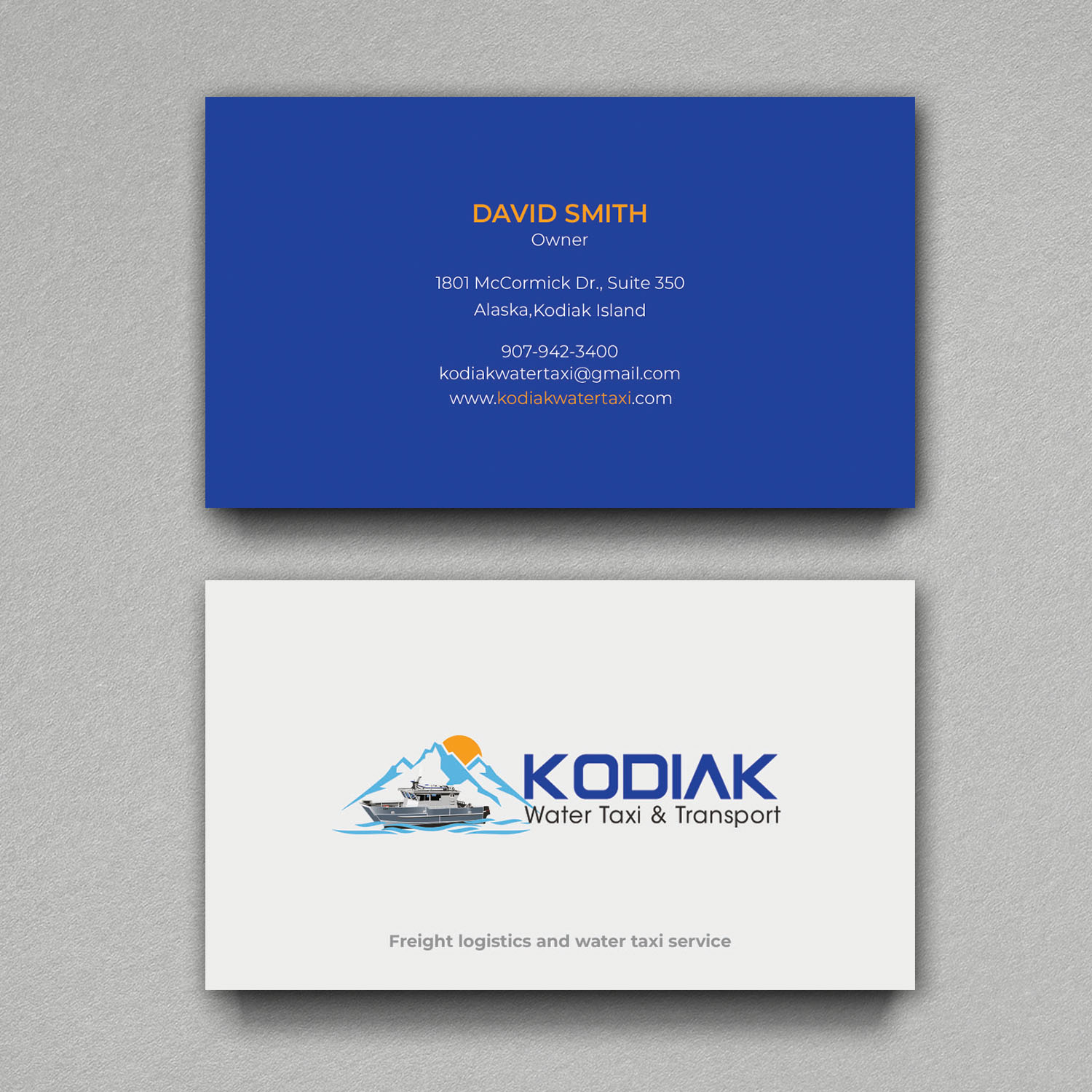 Business Card Design by Srabon55014 for Kodiak Water Taxi and Transport | Design #21278798