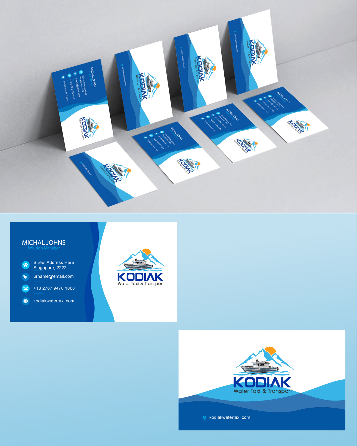 Business Card Design by Buildsmart for Kodiak Water Taxi and Transport | Design #21268158