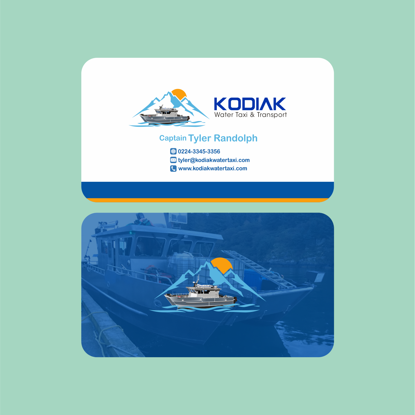 Business Card Design by Iqbal 6 for Kodiak Water Taxi and Transport | Design #21270507
