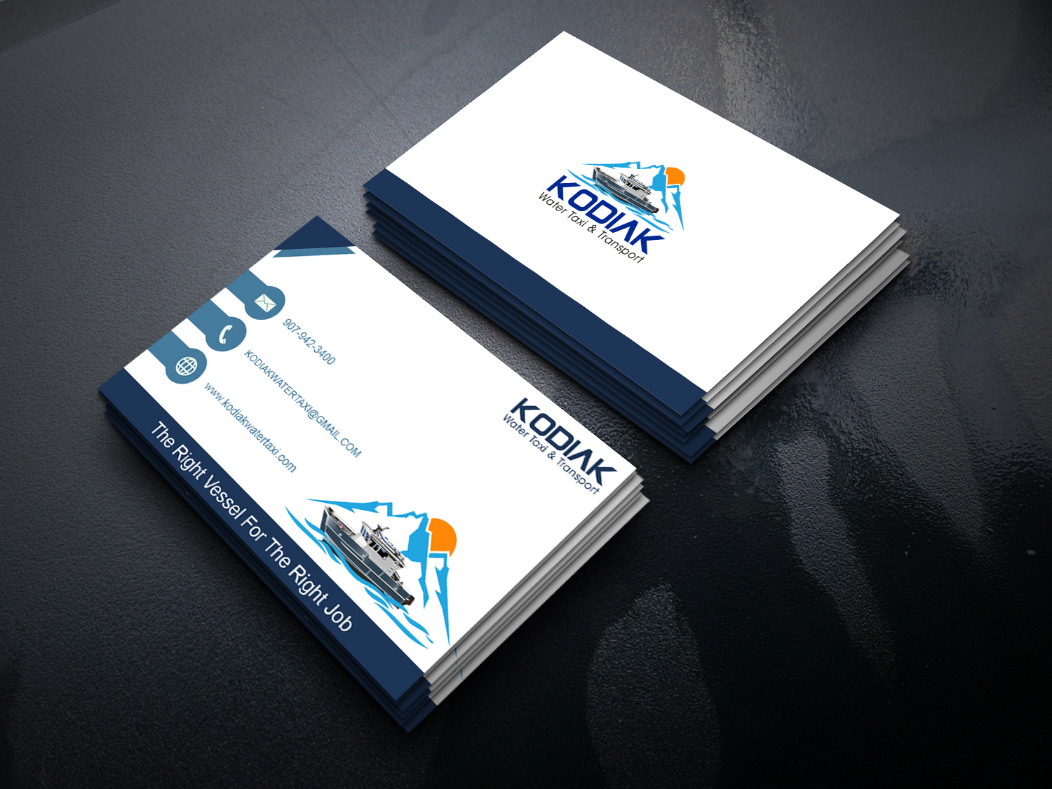 Design de Carte de Visite par Riris Pratiwi pour Kodiak Water Taxi and Transport | Design #21296030
