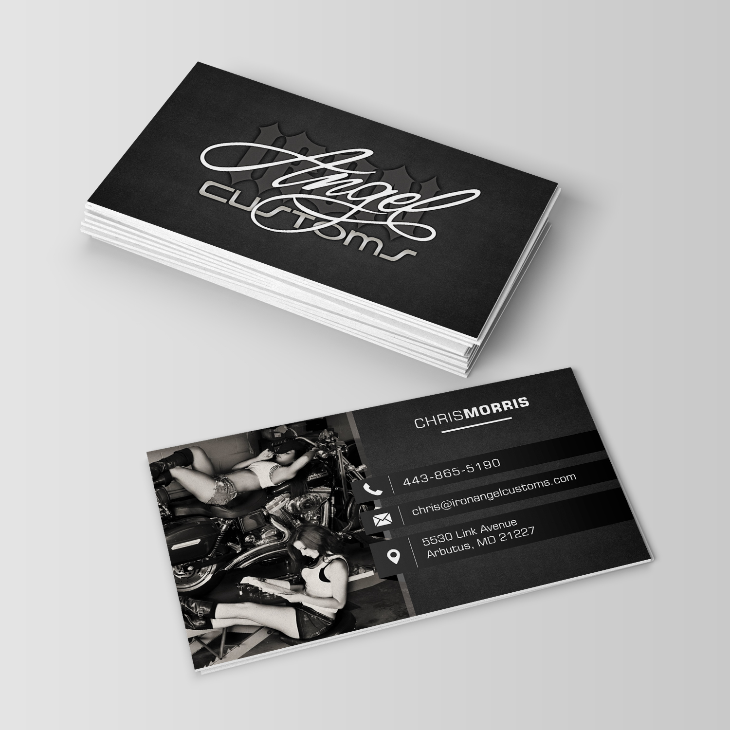 Visitenkarten-Design von Ana White für IRON ANGEL CUSTOMS INC | Design #21373612