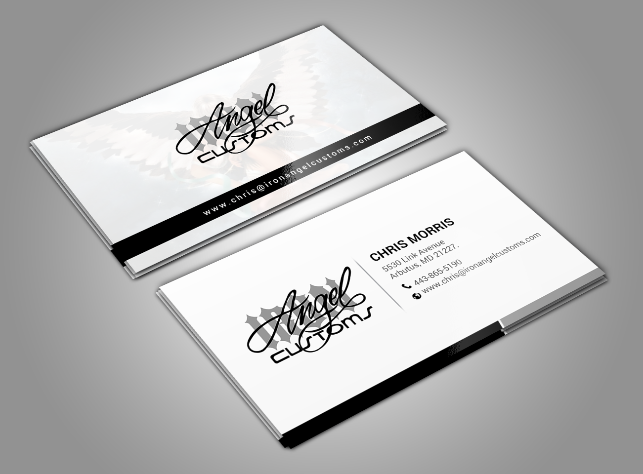Business Card Design by chandrayaan.creative for IRON ANGEL CUSTOMS INC | Design #21309767