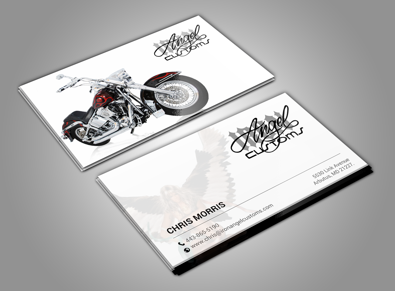 Visitenkarten-Design von chandrayaan.creative für IRON ANGEL CUSTOMS INC | Design #21309768