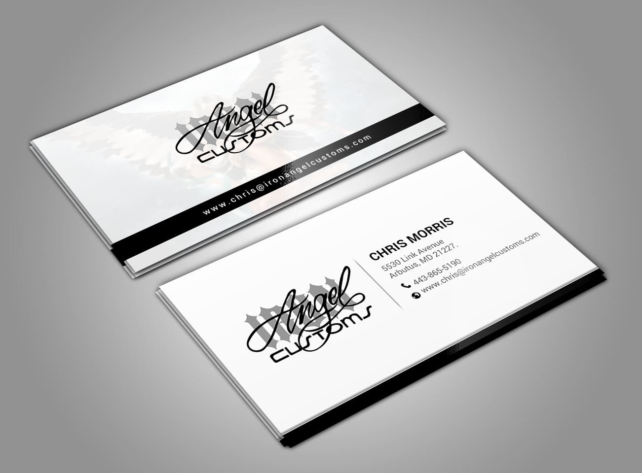 Business Card Design by chandrayaan.creative for IRON ANGEL CUSTOMS INC | Design #21309771