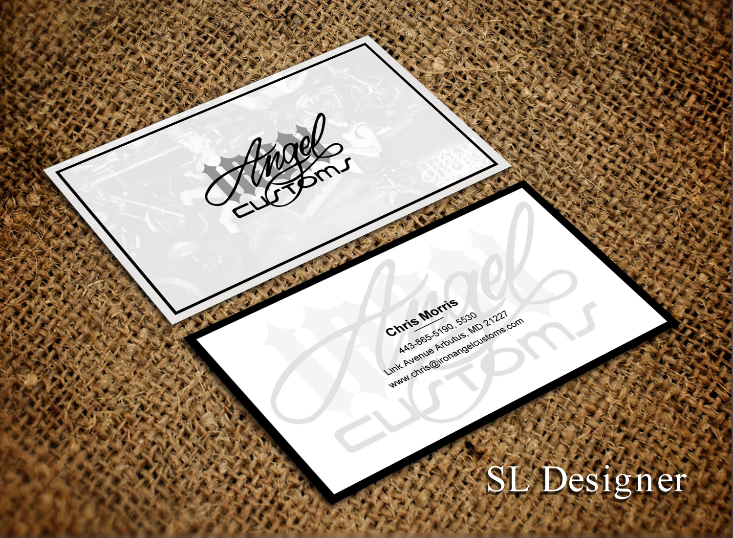 Business Card Design by SL Designer for IRON ANGEL CUSTOMS INC | Design #21311819