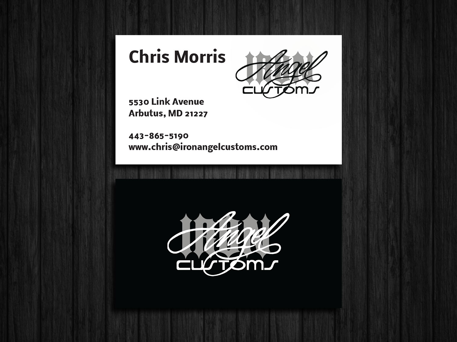 Business Card Design by Tripti Ranjan Gain for IRON ANGEL CUSTOMS INC | Design #21309821